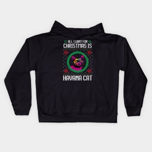 All I Want for Christmas is Havana Cat - Christmas Gift for Cat Lover Kids Hoodie